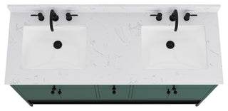 Paisley Vanity Combo, Cala White Engineered Top, 60", Everglade Green, Double Sink