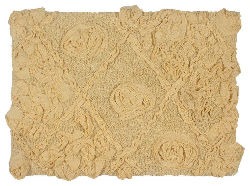 Modesto Bath Rug Bath Rugs Set, 17x24 Rectangle, Yellow