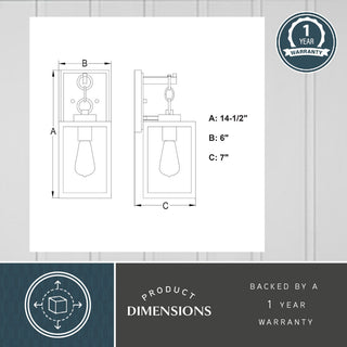 Berkley Metal 1-Light Textured Black Outdoor Wall Lantern Clear Glass