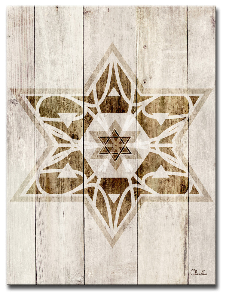 Ready2HangArt Inspirational 'Star of David VII' Wrapped Canvas Wall Art