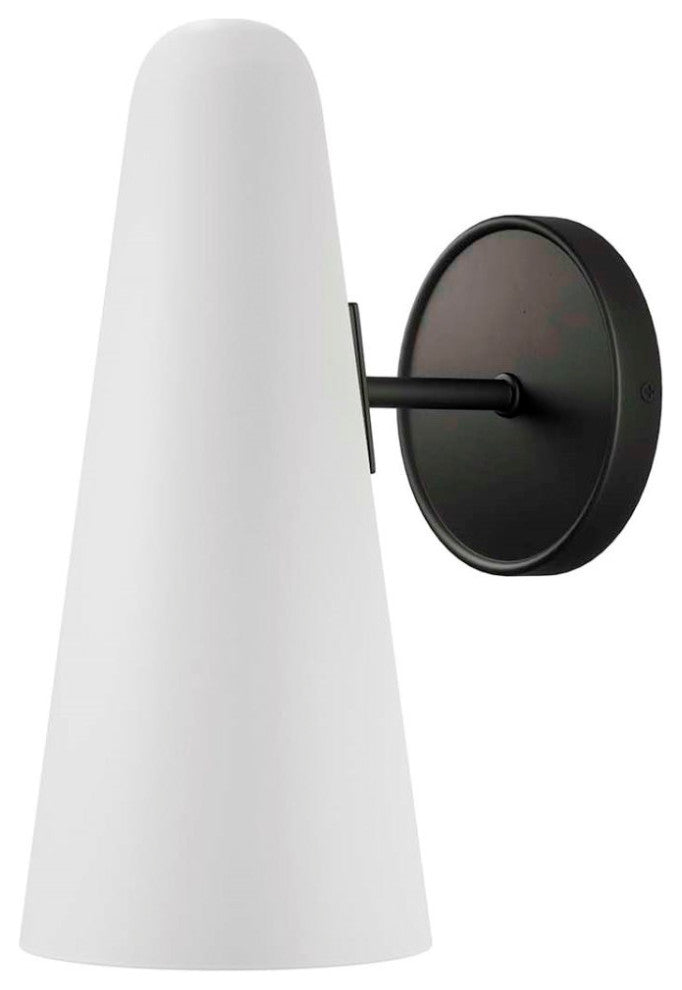 Sconce Wall Lamp Light Fixture, White Black, Glass