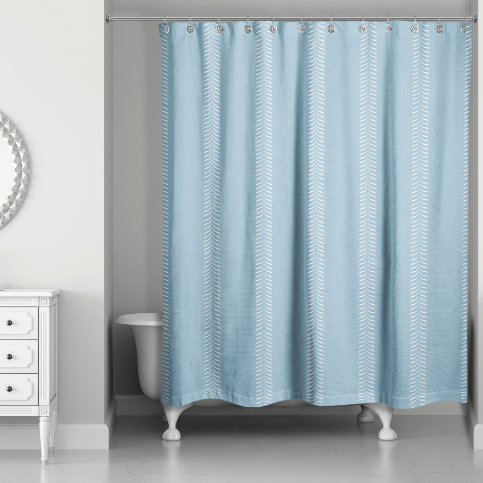 Blue Lines 71x74 Shower Curtain