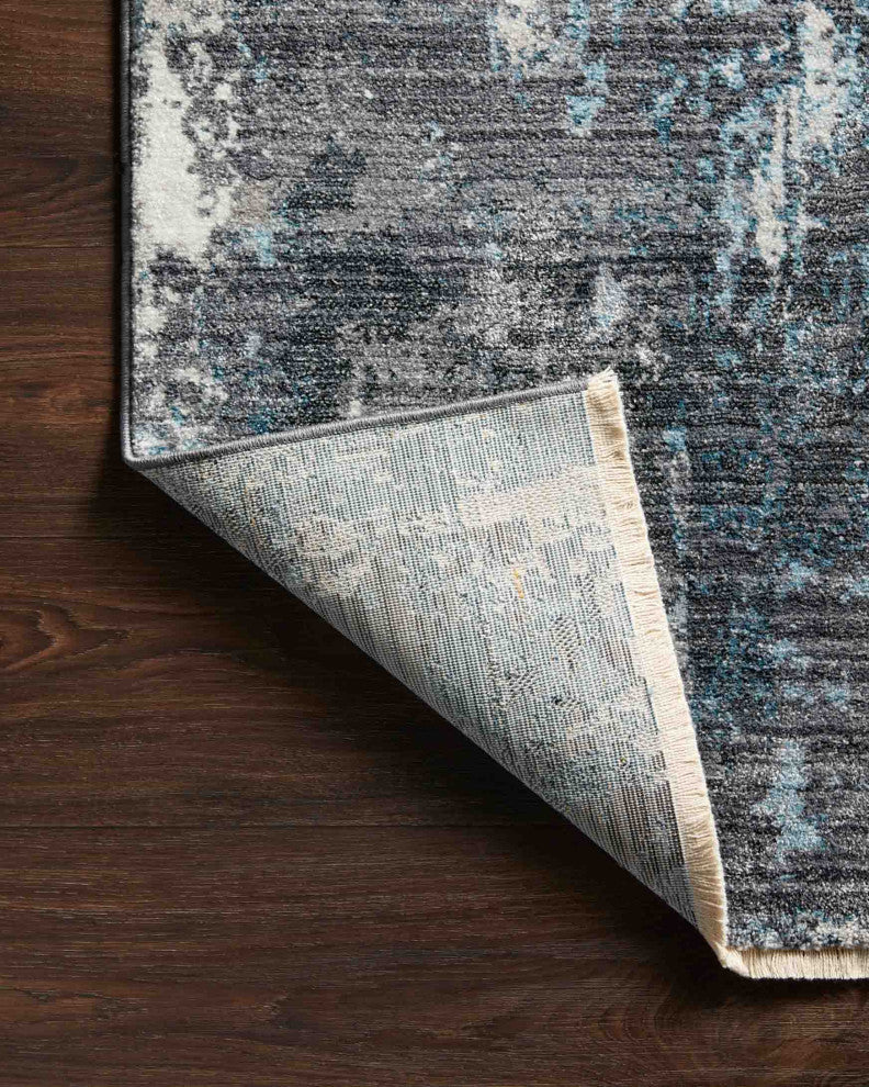 Samra SAM-06 Charcoal/Sky 2'7"x12' Area Rug