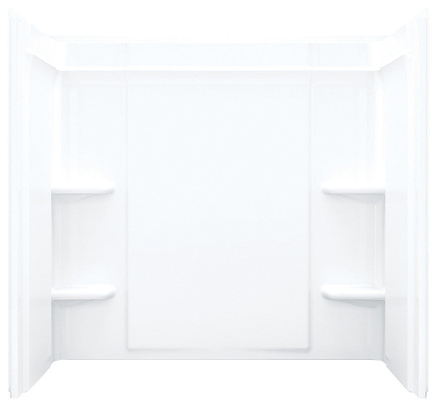 Sterling Ensemble Left-Hand Drain Bathtub Shower Kit 72"x40"x48", White