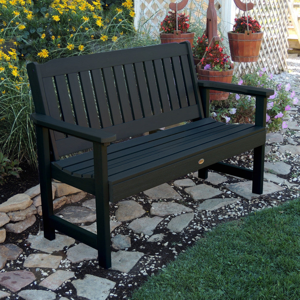Lehigh Garden Bench, Black, 4'