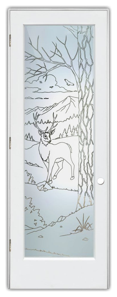 Interior Prehung Door or Interior Slab Door - Wandering White Tail - Primed...