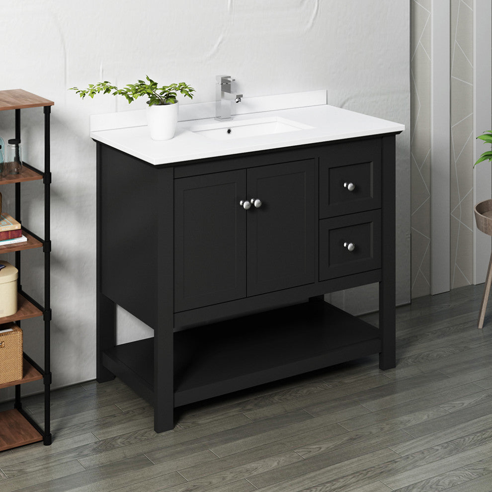 Fresca Manchester 40" Black Cabinet With Top and Sink