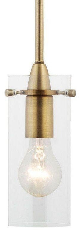 Effimero 1-Light Stem Hung Pendant Lamp, Satin Brass