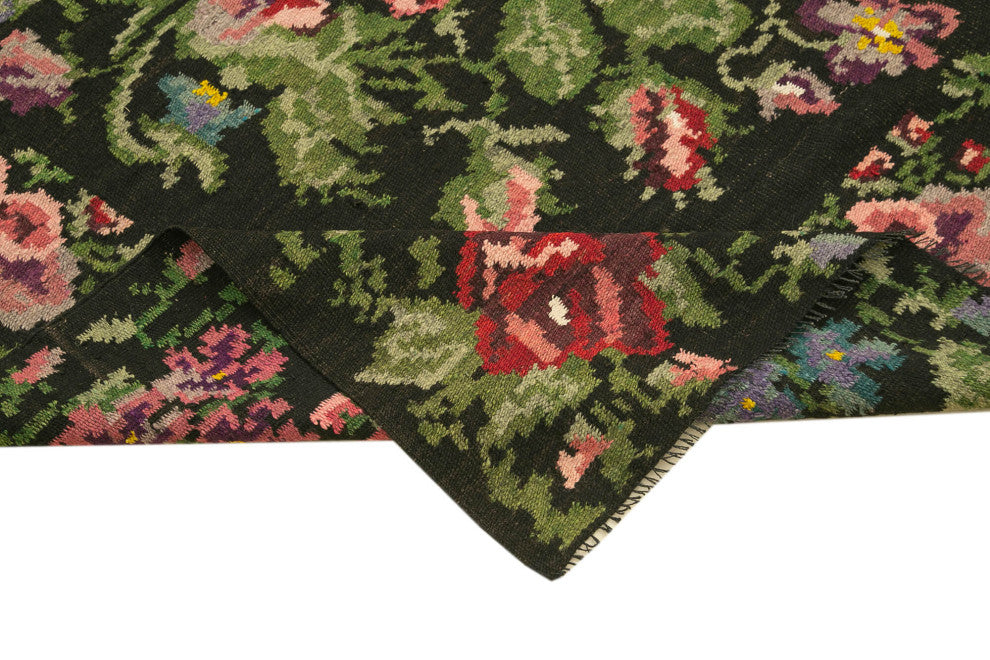 Rug N Carpet - Handmade Bessarabian 6' 5'' x 15' 5'' Vintage Floral Kilim Rug