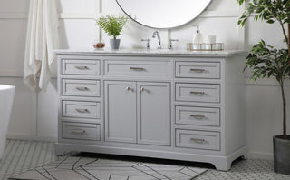 Amber Single Bathroom Vanity, Blue, Grey, 60"