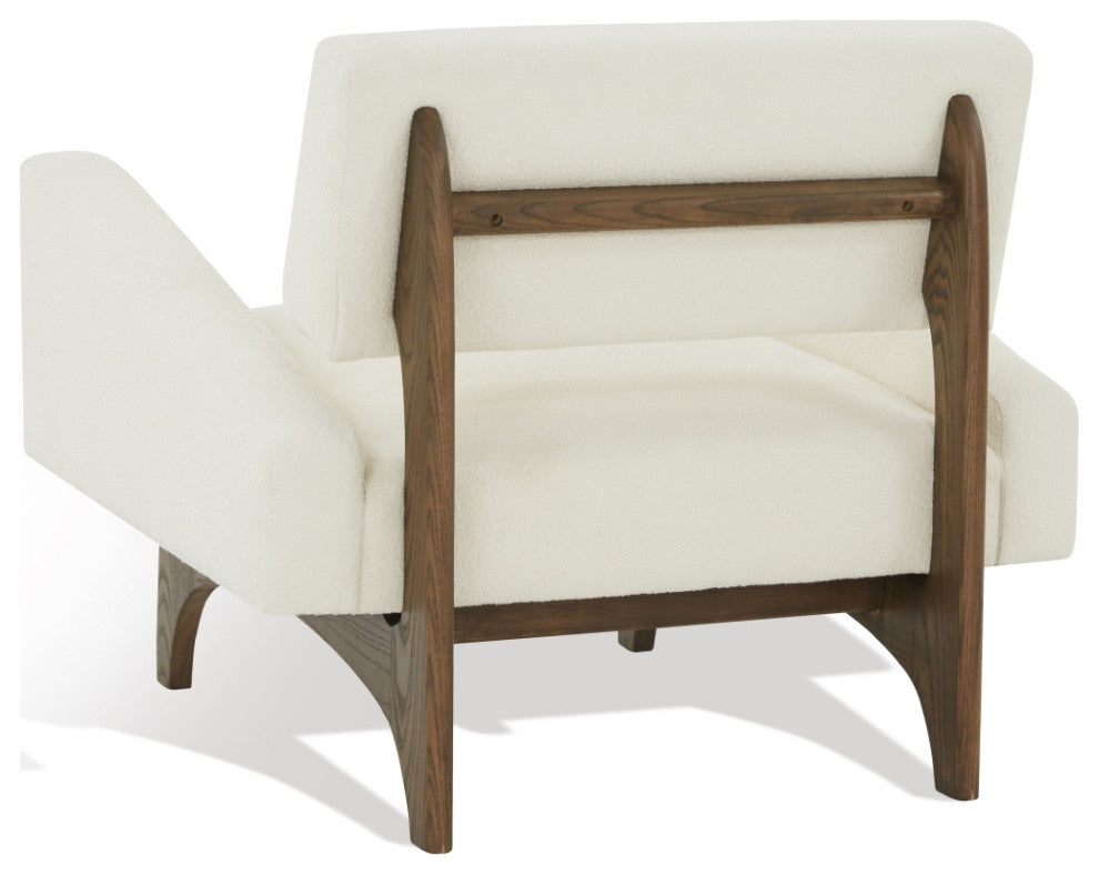 Safavieh Couture Davidson Scandinavian Accent Chair, Ivory/Dark Brown
