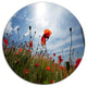 Poppy Flower Field View From Ground, Floral Round Wall Art, 23"