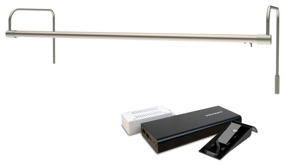 30" Slim Line Frame Light, Satin Nickel With Rechargeable Battery