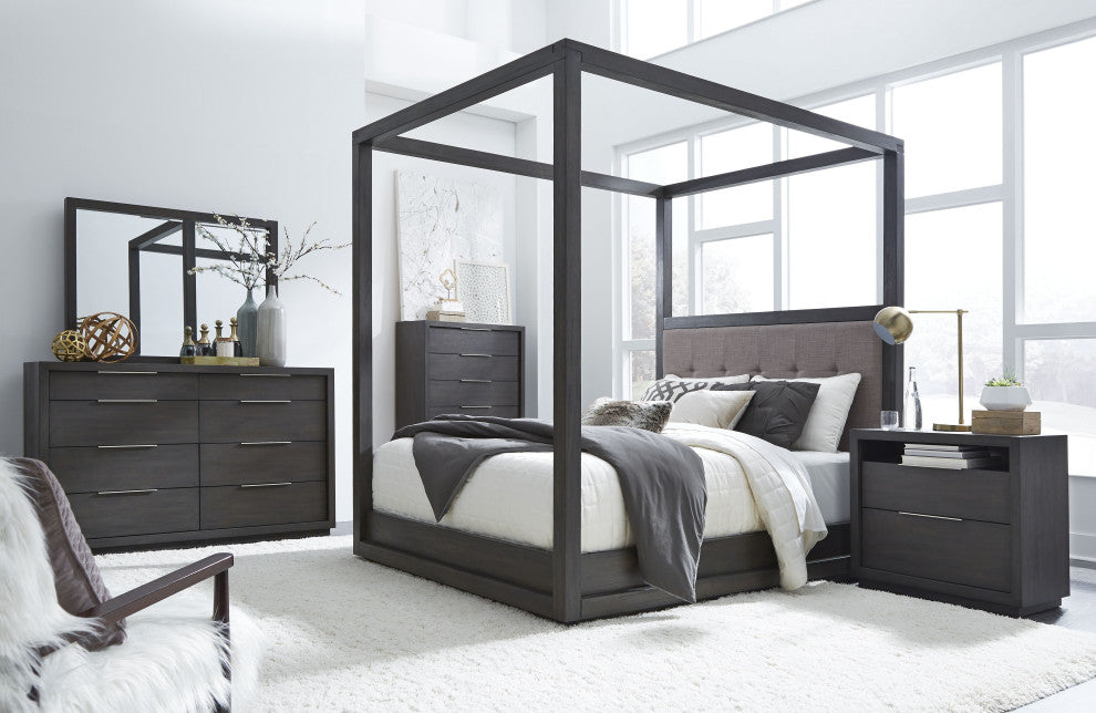 Modus Oxford 5 Piece Cal King Canopy Bedroom Set With 2 Nightstand, Dolphin