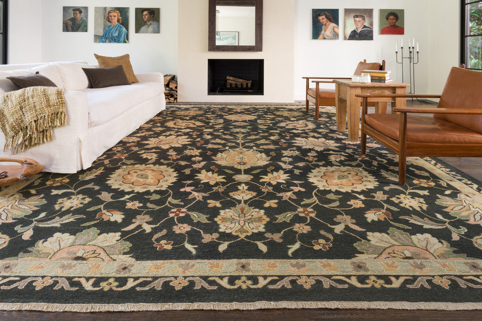 Laurent LE-01 Charcoal Area Rug, 4'x6'