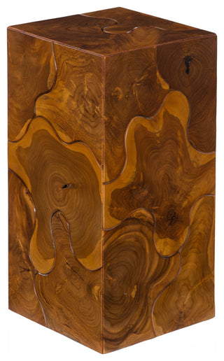 Teak Slice Pedestal, Square, Small