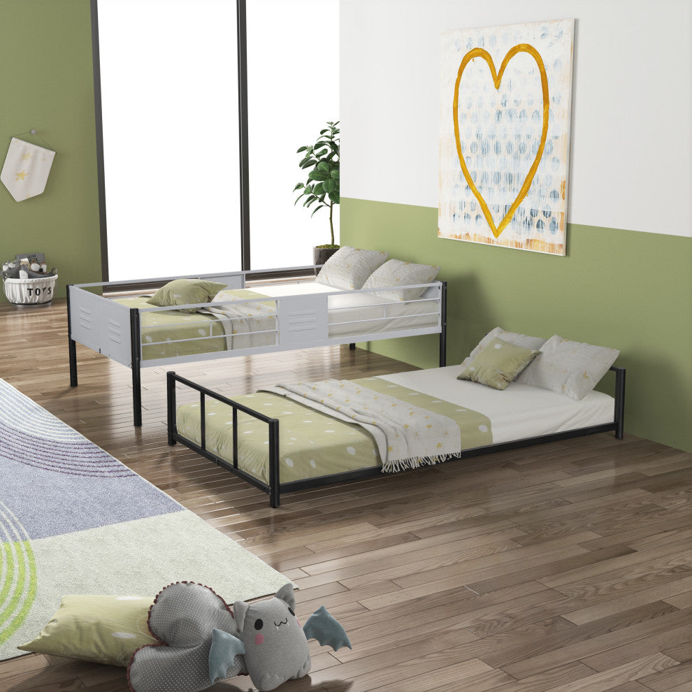 Gewnee Metal Twin over Twin Bunk Bed with Vent Board