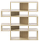 Modern Large Modular Display 2 Tone Shelves, Oak Frame/Oak Backs
