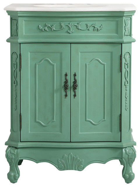 27" Single Bathroom Vanity, Vintage Mint