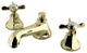 Kingston Brass Widespread Bathroom Faucet With Brass Pop-Up, Polished Brass