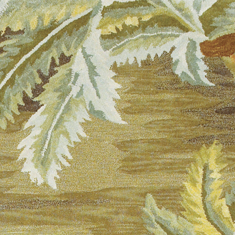 KAS Sparta 3102 Moss Palm Trees Area Rug, 7'9"x9'6"