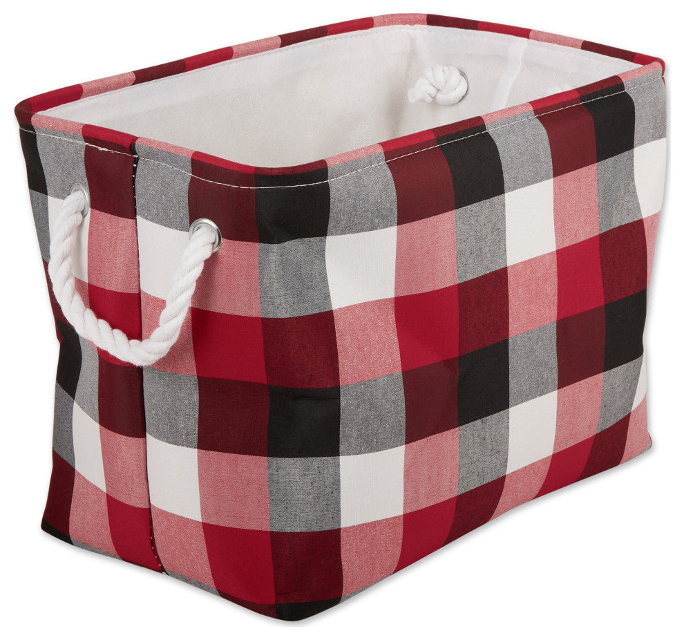 DII Polyester Bin Tri Color Cardinal Red Rectangle Medium 16"x10"x12"