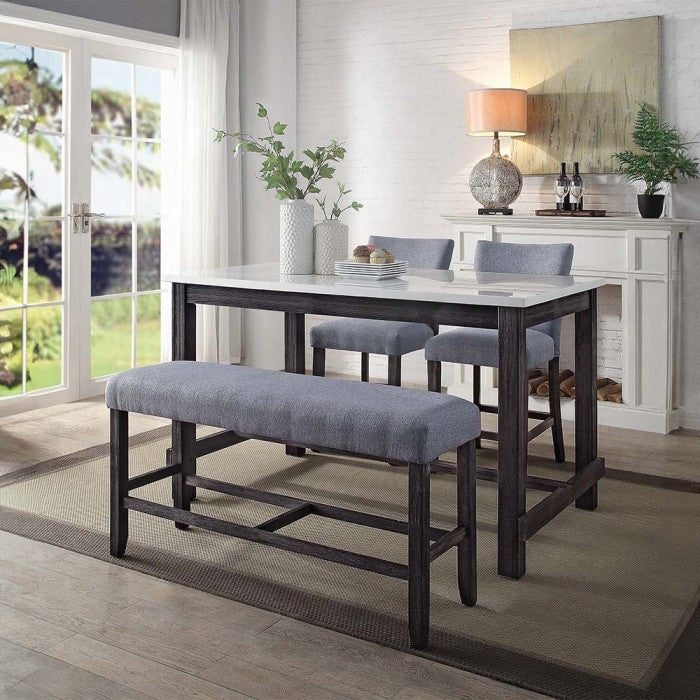 Yelena Counter Height Chair, Set of 2, Fabric and Weathered Espresso