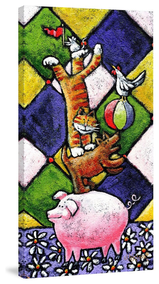 Marmont Hill, "Farm Animals Stackers" by Janet Nelson on Wrapped Canvas, 30x60