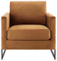 Posse Performance Velvet Accent Chair - Black Cognac