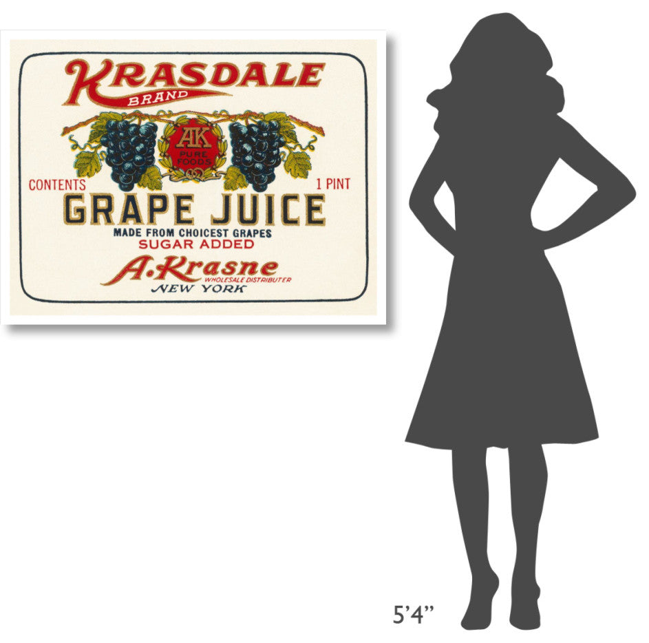 "Kransdale Brand Grape Juice" Digital Paper Print by Retrolabel, 42"x32"