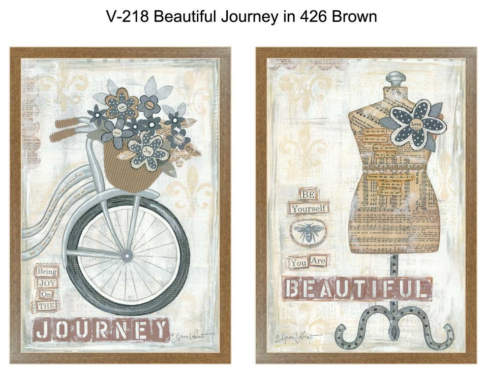 "Beautiful Journey" Collection By Annie LaPoint, Printed Wall Art, Brown Frame