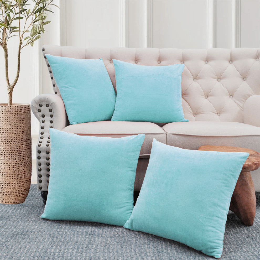 Supersoft Throw Pillow Cover 4 Piece Set, Limpet Shell