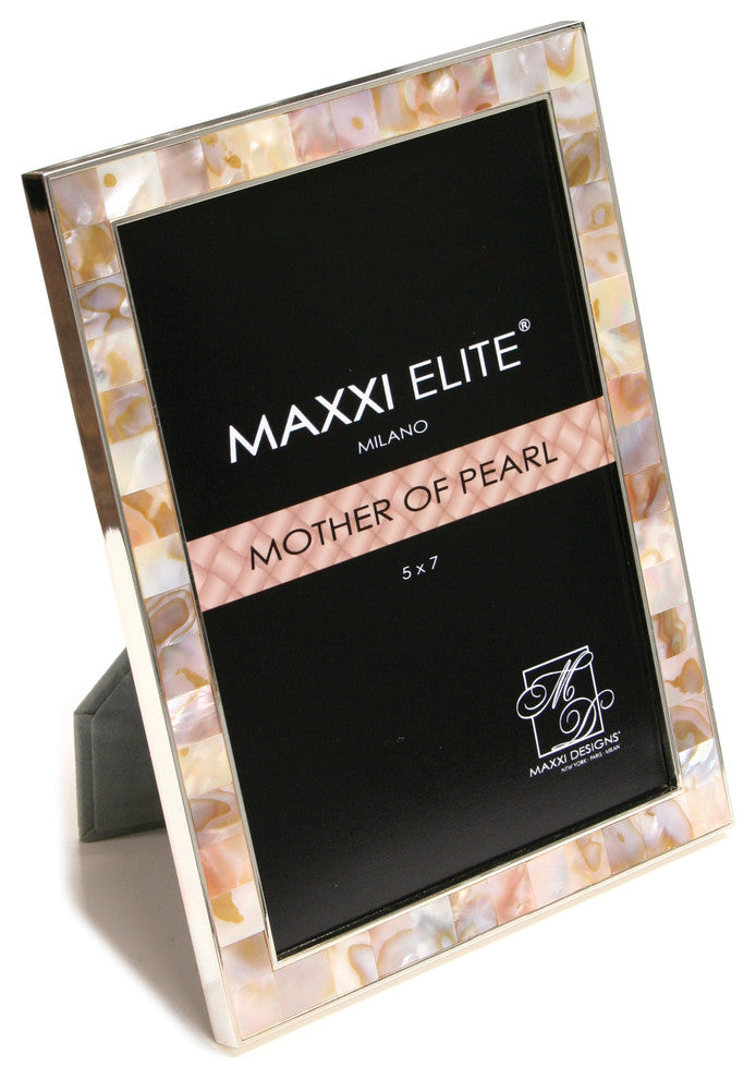 Luxe Silver Plated and Natural River Shell Frame, 5"x7"