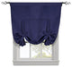 Ava Blackout Curtains Rod Pocket Tie Up Shade, Navy, 46"x63"