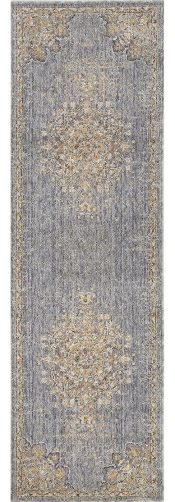 KAS Ria 6825 Slate Gray Elegance Area Rug, 2'3"x7'6" Runner