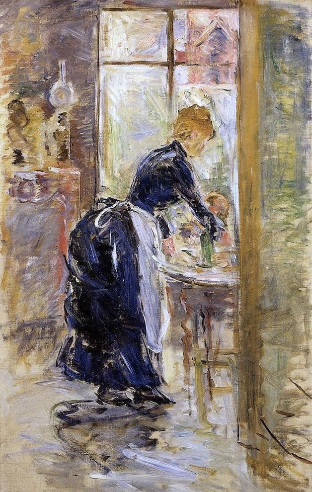 Berthe Morisot The Little Maid Servant, Gallery Wrapped Canvas Print, 18"x27"