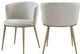 Skylar Dining Chair, Set of 2, Cream Velvet, Brushed Gold Iron Legs