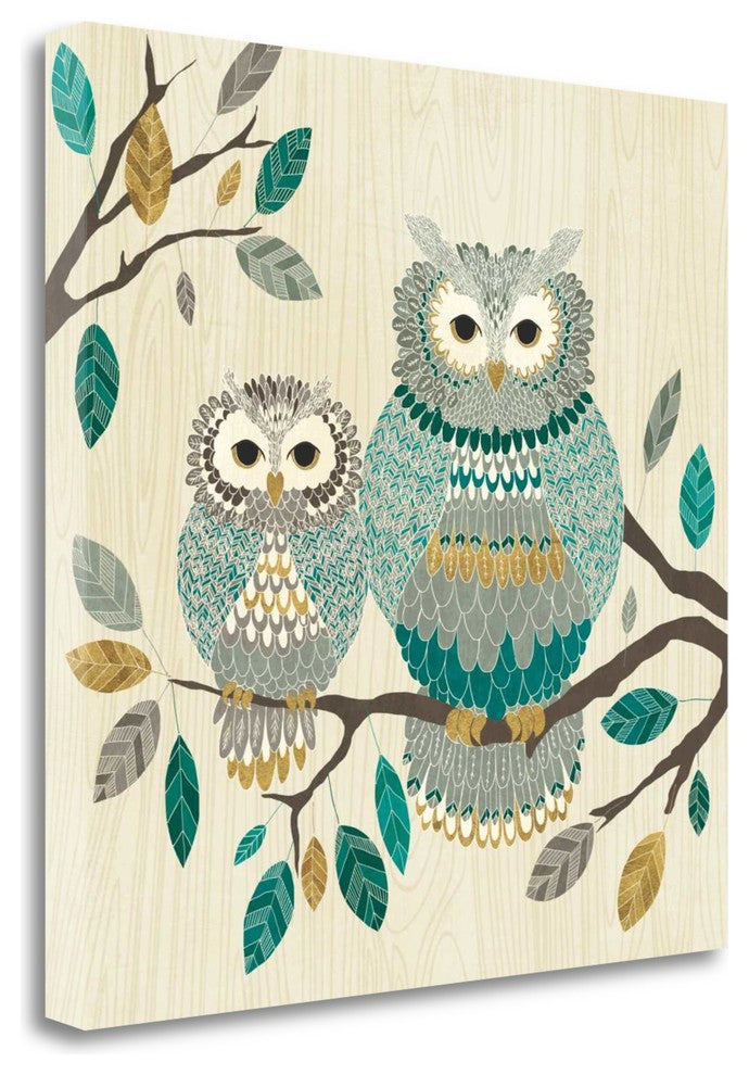 "Cool Feathers I" By Veronique Charron, Giclee Print on Gallery Wrap Canvas