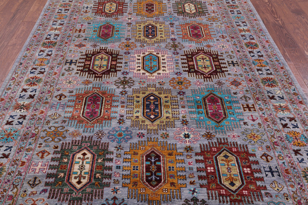 Handmade Fine Turkmen Ersari Wool Rug 6' 10" X 9' 8" Q11308