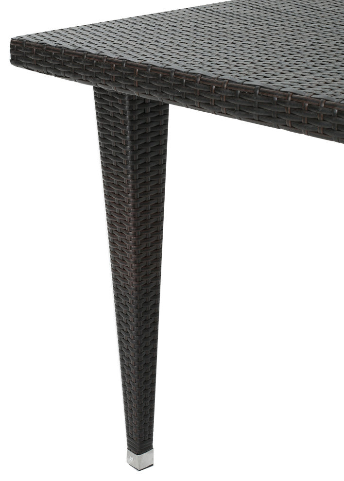 GDF Studio 9-Piece Beach Lane Outdoor Multi-Brown Wicker Dining Set