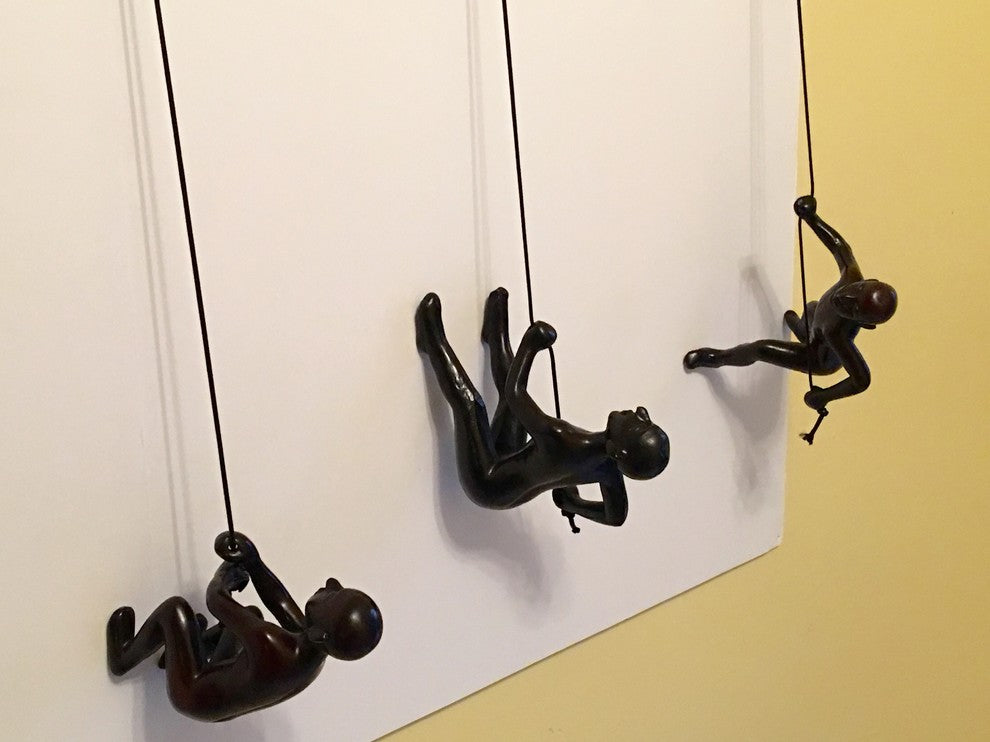 Climbing Man Wall Art Position 1,2,3 , Choco, Black Color