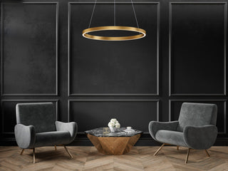 ET2 E22724 Groove 24"W LED Ring Chandelier - Black