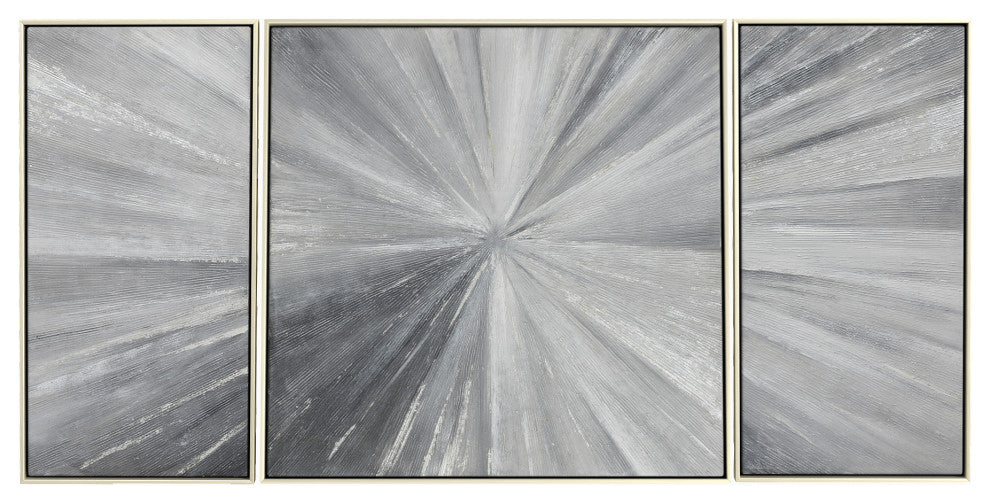 Cambric Framed Canvas - Set of 3 - Silver Frame