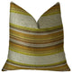 Lexington Park Cream Green and Brown Handmade Luxury Pillow, 24"x24"