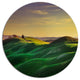 Green Rolling Hils In Crete Senesi, Landscape Disc Metal Artwork, 11"