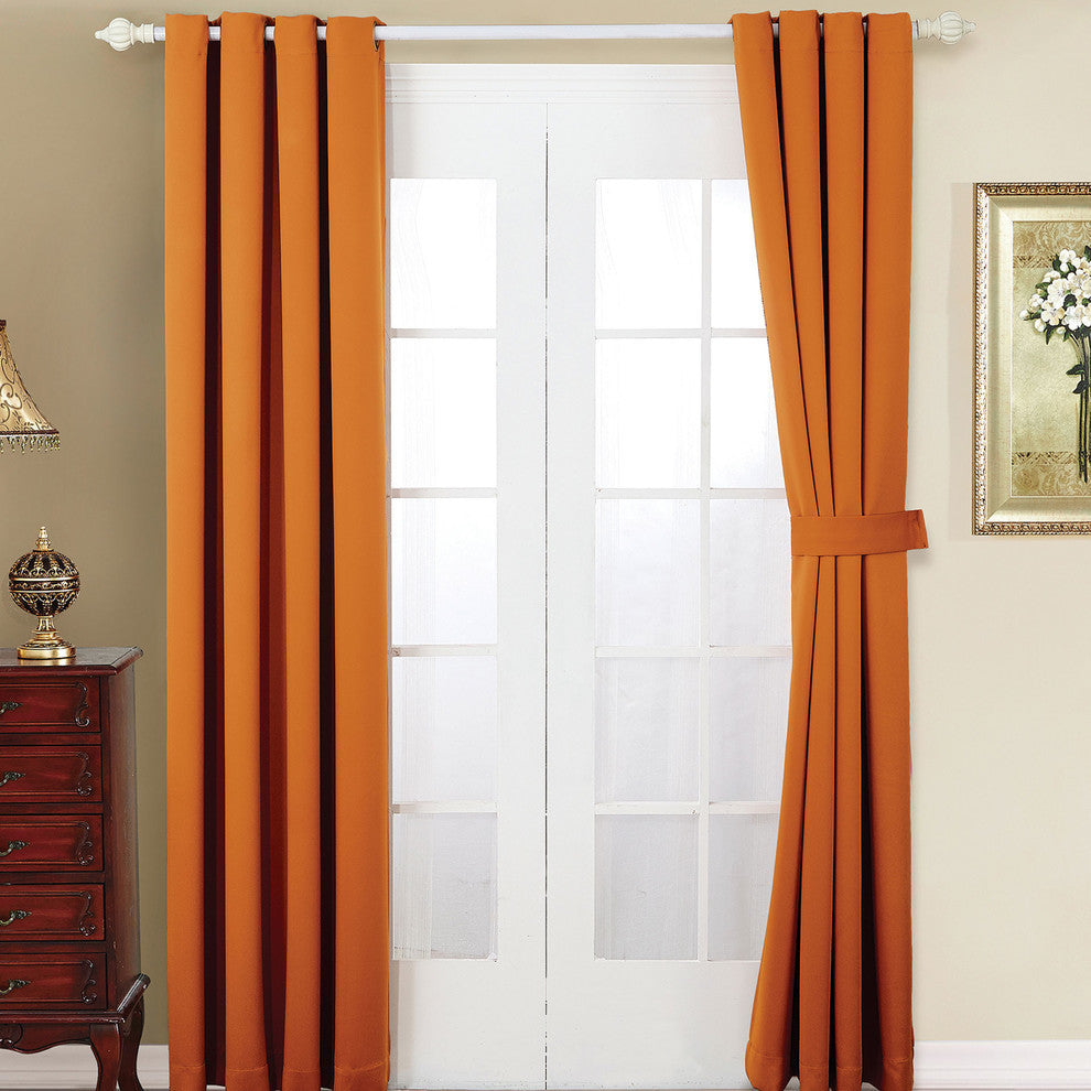 Serenta Black Out Curtains 4 Piece Sets, Burnt Orange, 54" X 63"