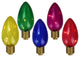 Set of 5 Multi-Color C9 Shape Lighted Christmas Pathway Marker Lawn Stakes