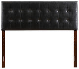 Novo 2 Faux Leather Adjustable Headboard, Black, Full