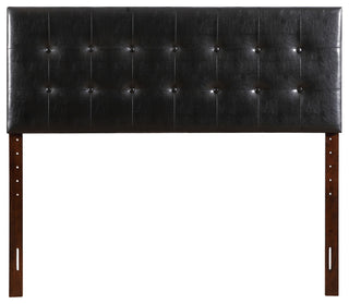 Novo 2 Faux Leather Adjustable Headboard, Black, Full