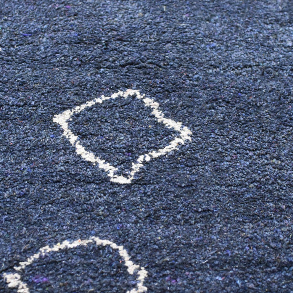 HAND KNOTTED LOOM SILK ECO-FRIENDLY RUG-5'x8',Rectangle,Charcoal White,Contempor